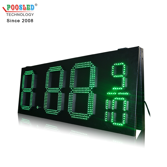 High Cost Performance Outdoor IP53 Green 15'' 8.88 9/10 Gas Station Led Sign