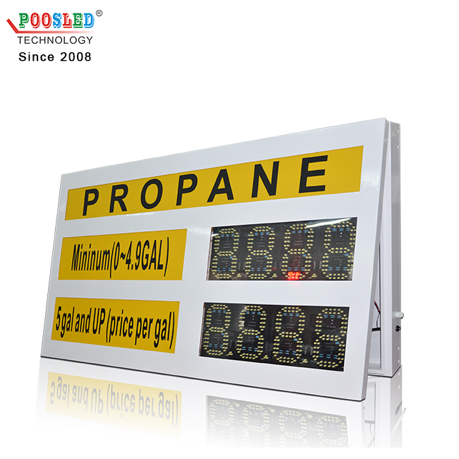 Manufacturer 6 Inch Yellow 8.8.8.8 PCB White Cabinet Digital Gas Price Sign