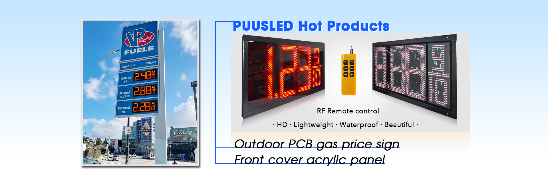 pcb gas price sign