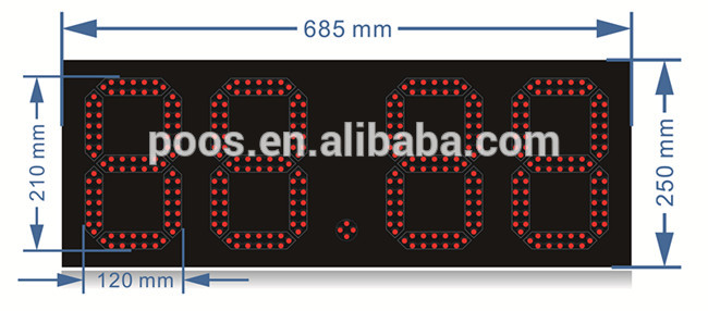Special Design Morocco 8'' Single Red 888.8 Digital Gas Price Sign