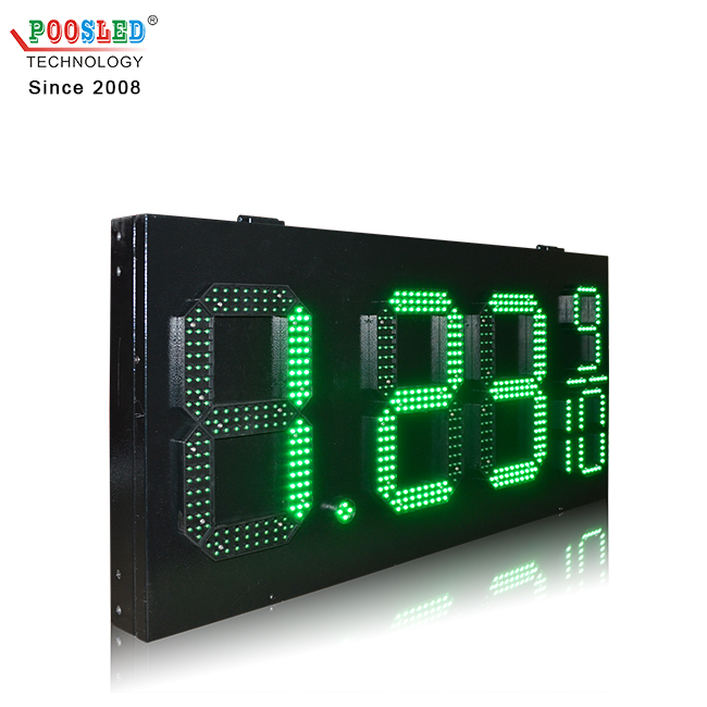 Factory Price 12''+6'' Green 7 Segments 8.88 9/10 Led Oil Gas Sign