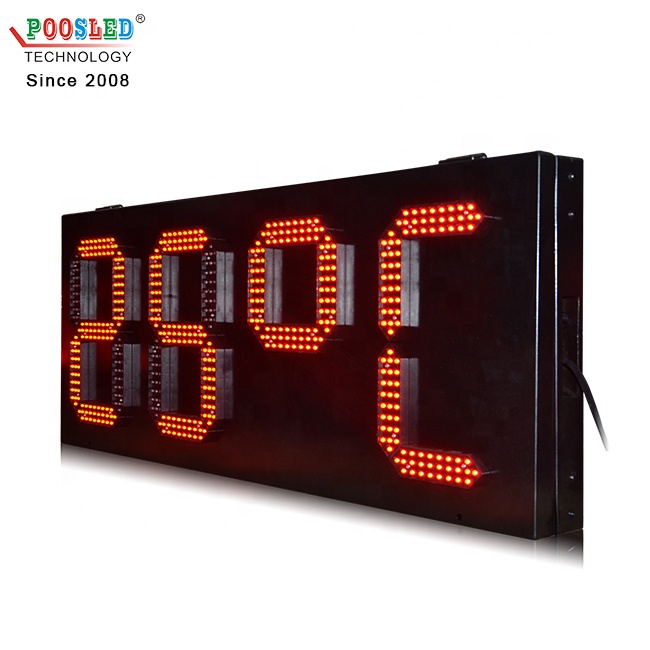Special Style Ip53 Outdoor 12 Inch 7 Segment Red Led Temperature Sign