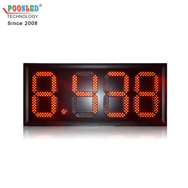 New Arrival 10 Inch Red 8.888 Aluminum Gas Station Led Sign