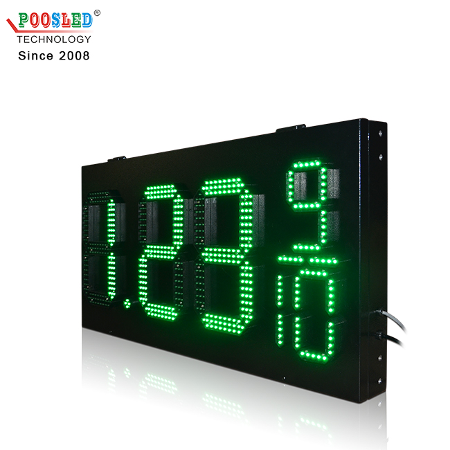 Factory Price 12''+6'' Green 7 Segments 8.88 9/10 Led Oil Gas Sign