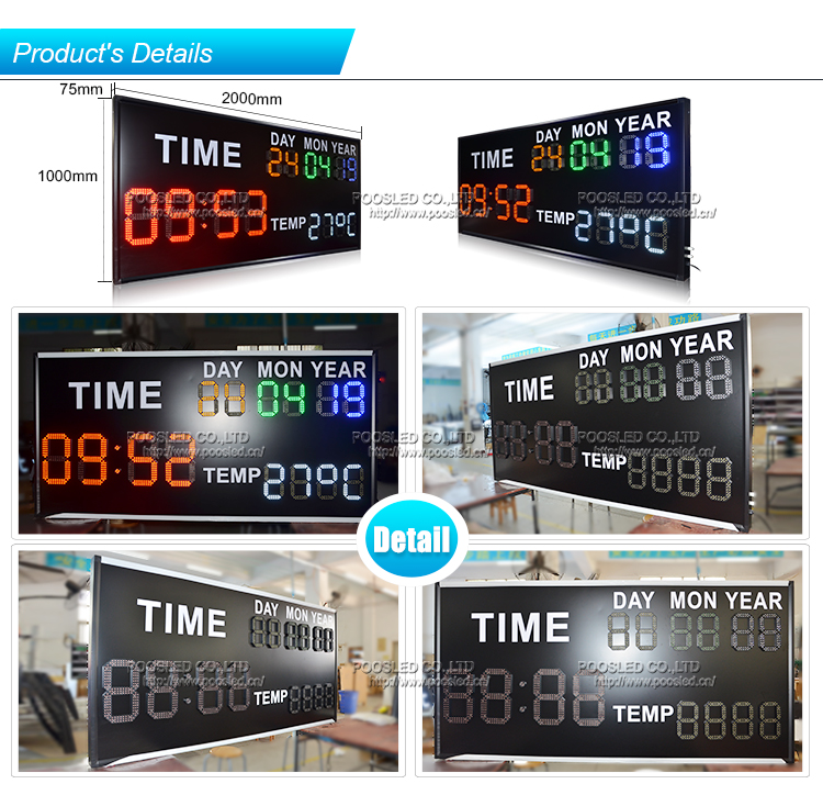 led date & time & temperature sign