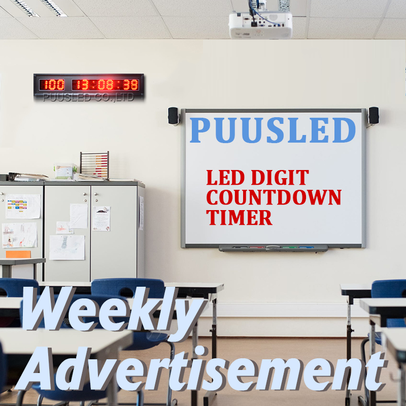 PUUSLED WEEKLY--LED Digital Countdown Timer LED display board