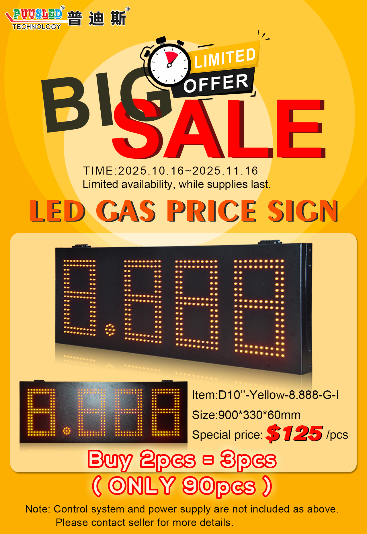 BIG SALES LED gas price signs