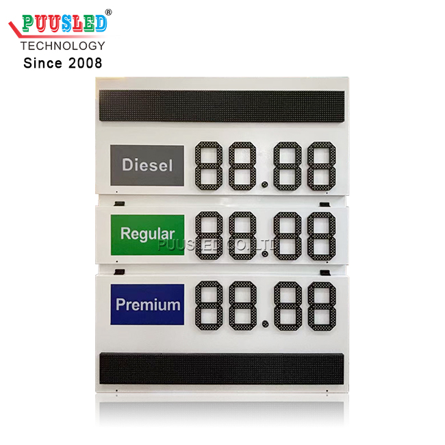 Outdoor Waterproof LED Gas Price Sign White Color LED Digital Number IP65 Oil Price Panel Screen for Sale