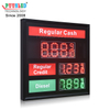 LED Gas Price Sign 3 Lines Portable Fuel Price Display Board 6.0 4.0 Inch Outdoor Aluminum Frame Gas Station Price Panel
