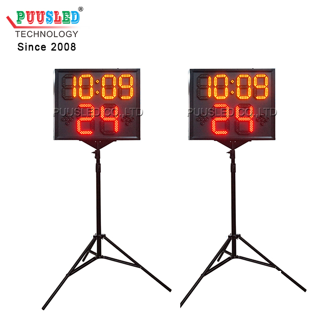 PUUSLED Professional Outdoor High Brightness 7 Segments LED Basketball Scoreboard Shotclocks for Basketball Matches