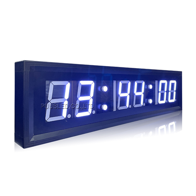 Aluminum Frame Indoor LED Digital Wall Clock Timer Brightness Adjustments for Airport Train Shopping Malls Retail Stores Subways