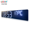 PUUSLED Outdoor Brightness Digital Timer Large Size LED Digital Clock Temperature Signs with Iron Cabinet White for Buildings