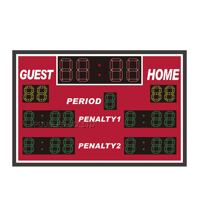 Indoor LED electronic sports goal scoreboard LED scoreboard LED sport gametime display LED hockey scoreboards for sale