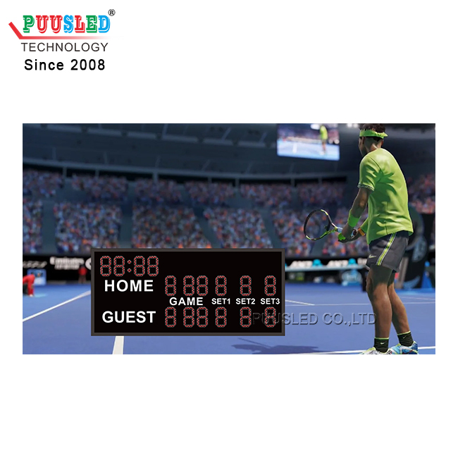 Outdoor tennis player score record sign board LED score record board wireless remote control LED scoreboard for sale