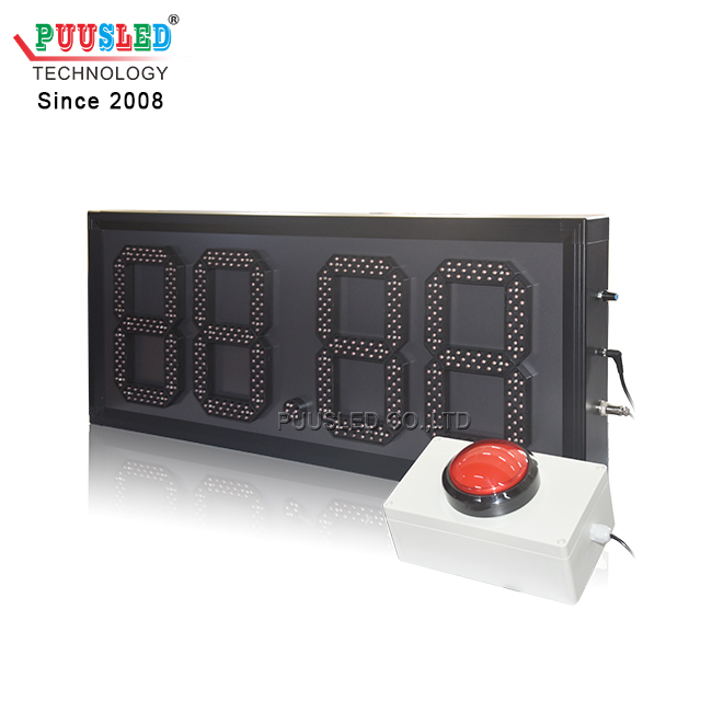 PUUSLED Party Game Challenge 10 Seconds Game Timer LED 7 Segments Digital Red Count up Clock With Start Stop Button