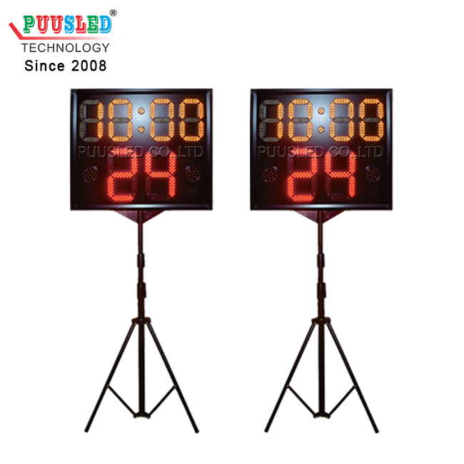 PUUSLED Professional Outdoor High Brightness 7 Segments LED Basketball Scoreboard Shotclocks for Basketball Matches
