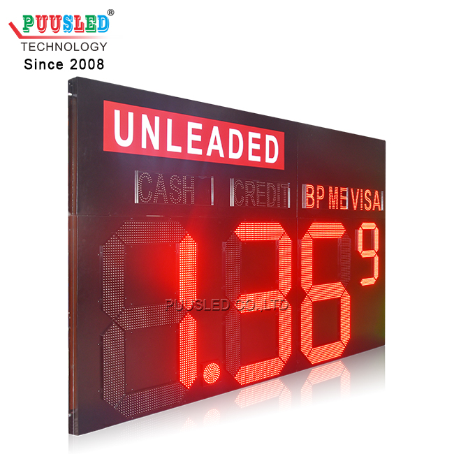 High Quality Large Size Digital LED Gas Price Sign Premium Electronic Digit Display for Gas Stations
