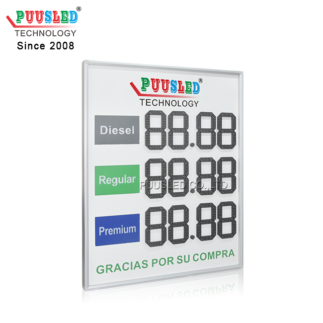 Outdoor Waterproof LED Gas Price Sign White Color LED Digital Number Oil Price Panel Screen for Sale