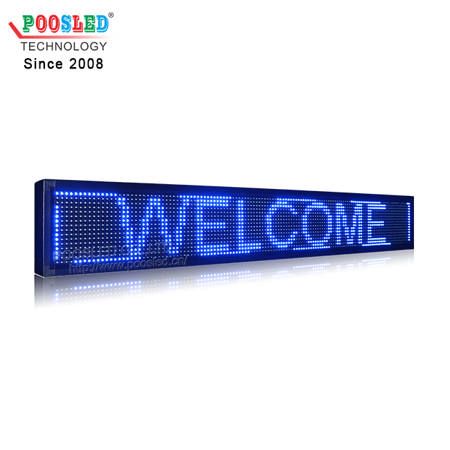 High Brightness Semi Outdoor Single Color Led Scrolling Sign 