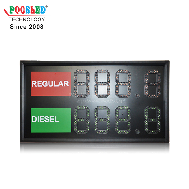 Light Weight 8" LED Gas Price Sign Display The Price of Regular & Diesel Indoor Using