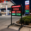 LED Gas Price Sign 3 Lines Portable Fuel Price Display Board 6.0 4.0 Inch Outdoor Aluminum Frame Gas Station Price Panel