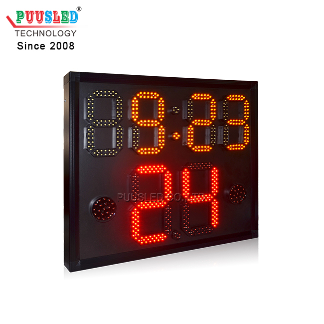 PUUSLED Professional Outdoor High Brightness 7 Segments LED Basketball Scoreboard Shotclocks for Basketball Matches
