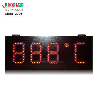 IP53 Outdoor Using Iron Cabinet 6 Inch LED Time & Temperature Sign Wireless Control