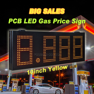 PUUSLED Big Sales Outdoor Brightness LED Gas Price Sign PCB Digital Number 8.888 Yellow Oil Price Board for Gas Station