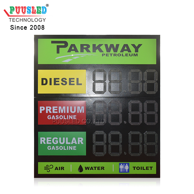 Brightness Waterproof Philippines Gas Station Price Sign LED DIESEL REGULAR PREMIUM Gasoline Price Sign with Lighting Box