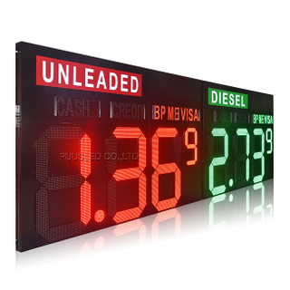 High Quality Large Size Digital LED Gas Price Sign Premium Electronic Digit Display for Gas Stations