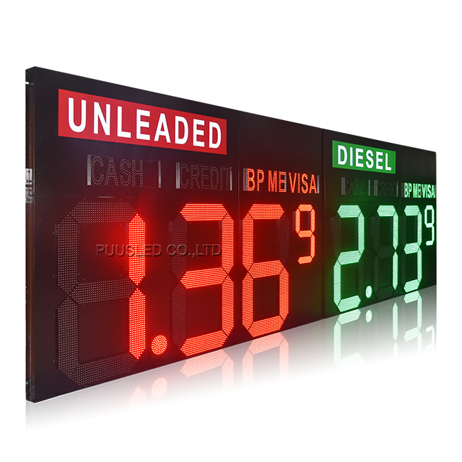 High Quality Large Size Digital LED Gas Price Sign Premium Electronic Digit Display for Gas Stations