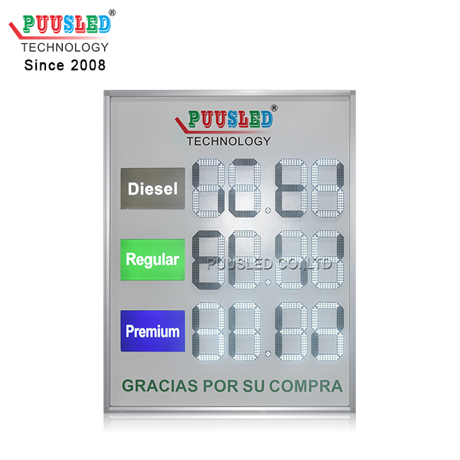 Outdoor Waterproof LED Gas Price Sign White Color LED Digital Number Oil Price Panel Screen for Sale