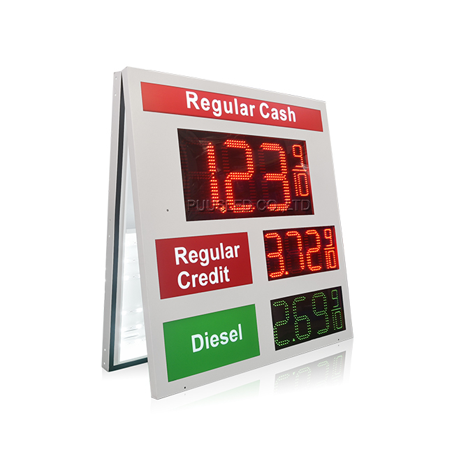 Outdoor Brightness PCB Digital Number LED Gas Price Sign Gas Station Lighting Box Oil Price Display for US Gas Station