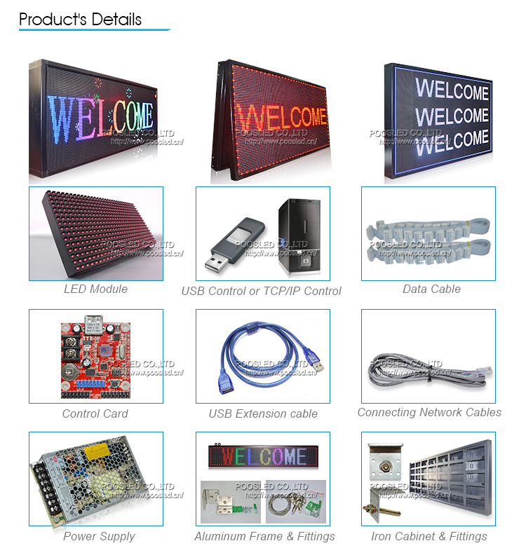 Waterproof Outdoor Using P10 Advertising LED Message Display Screen ...