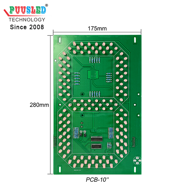 PUUSLED semi outdoor led display hot sale 10 inch PCB led digit number 7 segment PCB led display board for gas price sign
