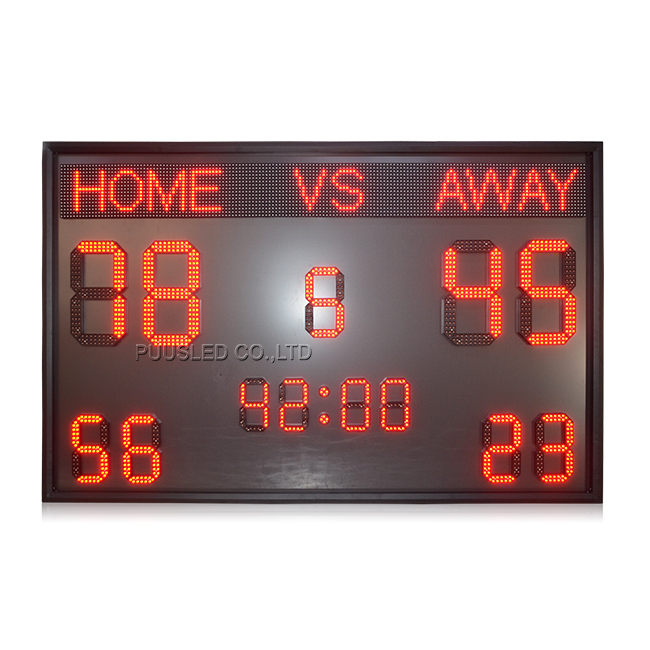 Outdoor Waterproof Red Color Led Digital Scoreboard HOME AWAY LED Football Scoreboard for Sport Games