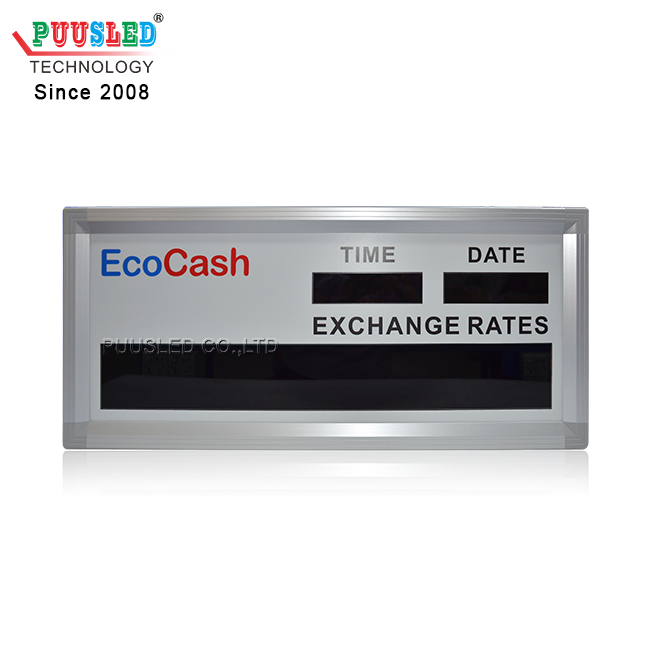 1.0 Inch LED Digital Currency Exchange Rate Board New Design for Indoor Use Airports Banks Retail Stores Featuring Red Display