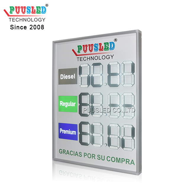 Outdoor Waterproof LED Gas Price Sign White Color LED Digital Number Oil Price Panel Screen for Sale