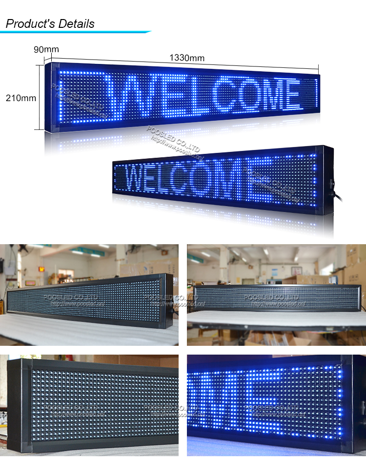 bule text led display advertisement