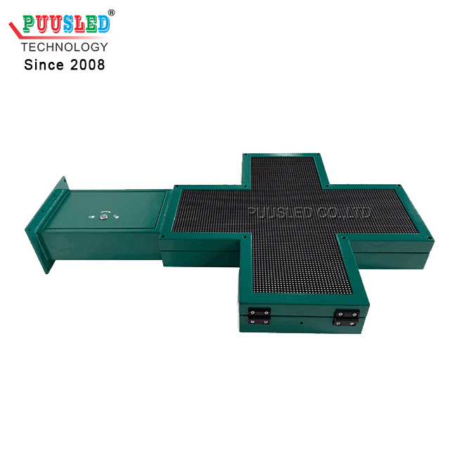 Outdoor Waterproof P8 RGB Color Led Cross Pharmacy Display Double Sided Cross Led Display for Pharmacy