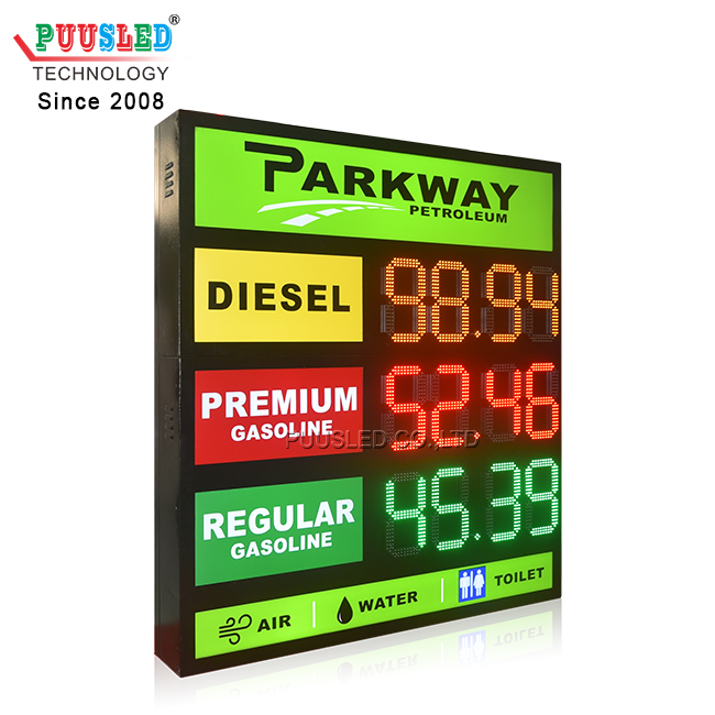 Brightness Waterproof Philippines Gas Station Price Sign LED DIESEL REGULAR PREMIUM Gasoline Price Sign with Lighting Box
