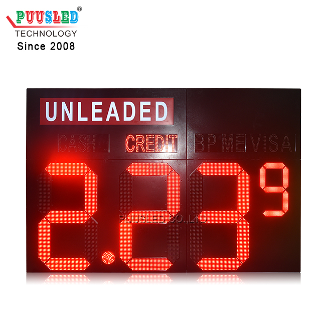 High Quality Large Size Digital LED Gas Price Sign Premium Electronic Digit Display for Gas Stations