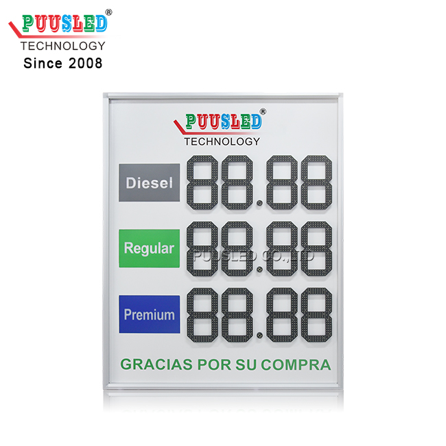 Outdoor Waterproof LED Gas Price Sign White Color LED Digital Number Oil Price Panel Screen for Sale