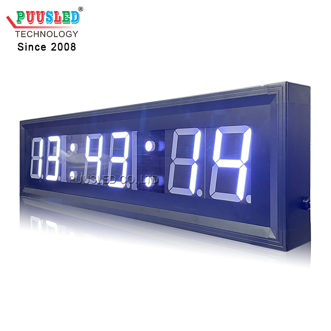 Aluminum Frame Indoor LED Digital Wall Clock Timer Brightness Adjustments for Airport Train Shopping Malls Retail Stores Subways