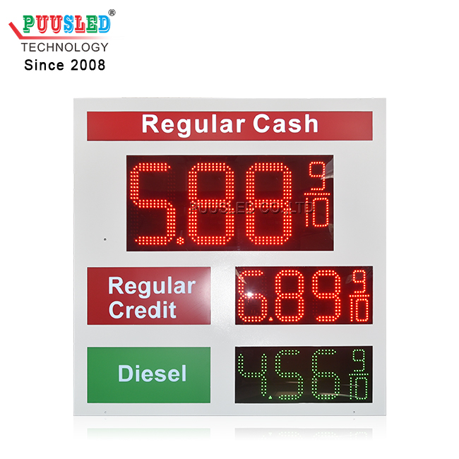 Outdoor Brightness PCB Digital Number LED Gas Price Sign Gas Station Lighting Box Oil Price Display for US Gas Station