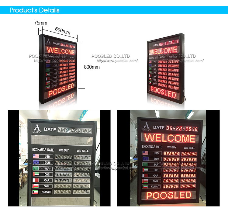 nixie tube led exchange rate board
