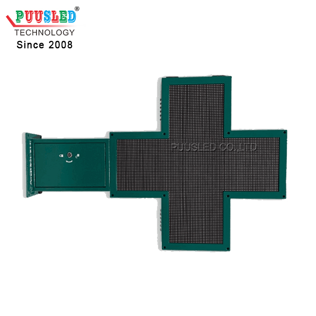 Outdoor Waterproof P8 RGB Color Led Cross Pharmacy Display Double Sided Cross Led Display for Pharmacy