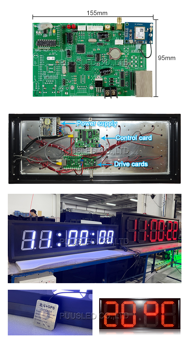 LED time and temperature sign