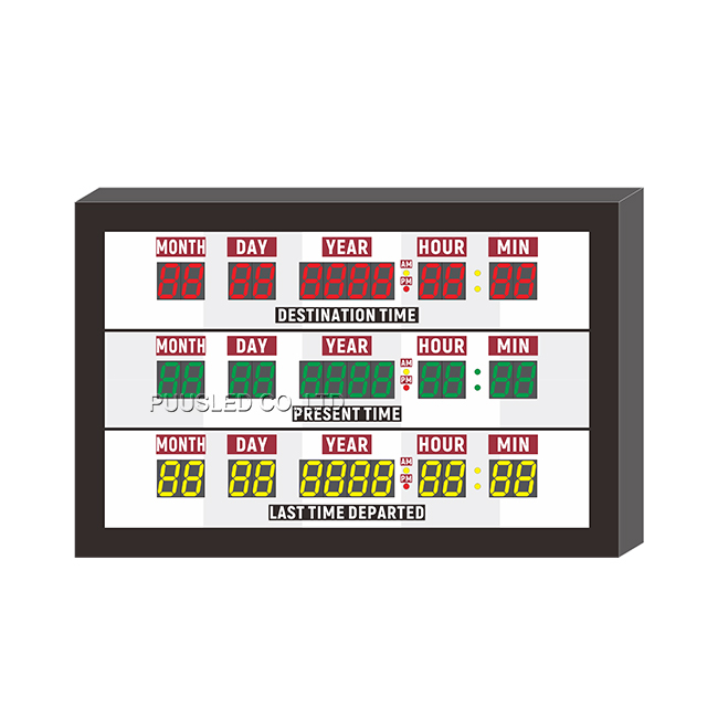 Indoor Mini Size 7 Segments LED Digital Wall Clock for Airports Exhibition Halls Education Retail Stores Hanging