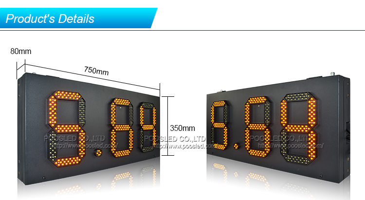 outdoor waterproof iron cabinet led gas price sign